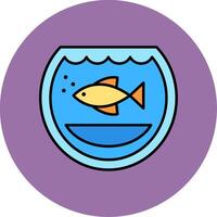 Fishbowl Line Filled multicolour Circle Icon vector