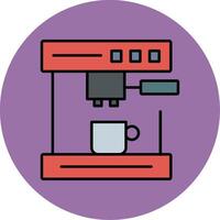 Coffee Machine Line Filled multicolour Circle Icon vector