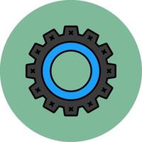 Cogwheel Line Filled multicolour Circle Icon vector