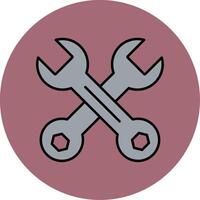 Wrench Line Filled multicolour Circle Icon vector