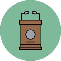 Lectern Line Filled multicolour Circle Icon vector