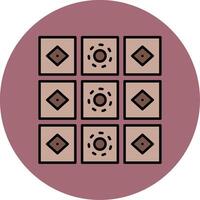 Tiles Line Filled multicolour Circle Icon vector