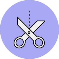 Scissor Line Filled multicolour Circle Icon vector