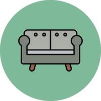 Sofa Line Filled multicolour Circle Icon vector
