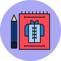 Cloth Sketch Line Filled multicolour Circle Icon vector