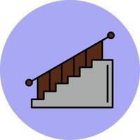 Stair Line Filled multicolour Circle Icon vector