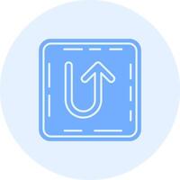 U turn Solid duo tune Icon vector