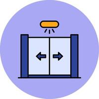 Sliding Door Line Filled multicolour Circle Icon vector
