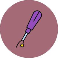 Seam Ripper Line Filled multicolour Circle Icon vector