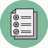 Check List Line Filled multicolour Circle Icon vector