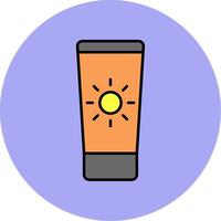 Sun Cream Line Filled multicolour Circle Icon vector