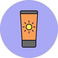 Sun Cream Line Filled multicolour Circle Icon vector