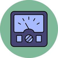 Ammeter Line Filled multicolour Circle Icon vector