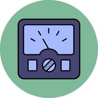 Ammeter Line Filled multicolour Circle Icon vector