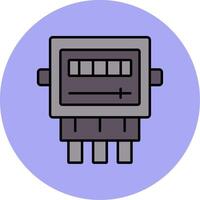 Electric Meter Line Filled multicolour Circle Icon vector