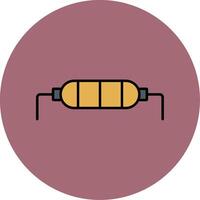 Resistor Line Filled multicolour Circle Icon vector