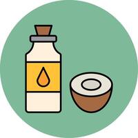 Coconut Oil Line Filled multicolour Circle Icon vector