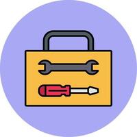 Tool Box Line Filled multicolour Circle Icon vector