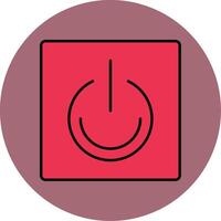 Turn On Line Filled multicolour Circle Icon vector