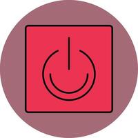 Turn On Line Filled multicolour Circle Icon vector