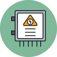 Fuse Box Line Filled multicolour Circle Icon vector