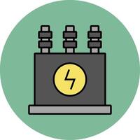 Power Transformer Line Filled multicolour Circle Icon vector
