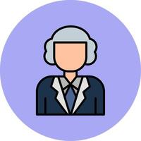 Judge Line Filled multicolour Circle Icon vector