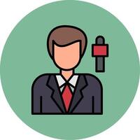Journalist Line Filled multicolour Circle Icon vector