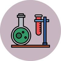 Lab Line Filled multicolour Circle Icon vector