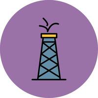 Oil Tower Line Filled multicolour Circle Icon vector