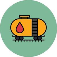 Oil Tank Line Filled multicolour Circle Icon vector