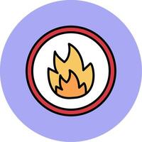 Fire Line Filled multicolour Circle Icon vector