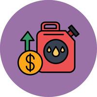 Oil Price Line Filled multicolour Circle Icon vector