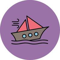 Shipwreck Line Filled multicolour Circle Icon vector