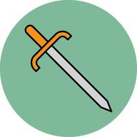 Cutlass Line Filled multicolour Circle Icon vector