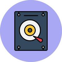 Hard Disk Line Filled multicolour Circle Icon vector