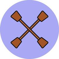 Paddles Line Filled multicolour Circle Icon vector