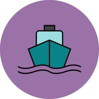 Ship Line Filled multicolour Circle Icon vector