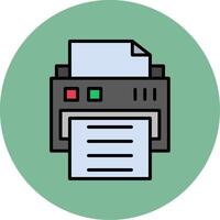 Printer Line Filled multicolour Circle Icon vector