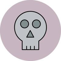 Skull Line Filled multicolour Circle Icon vector