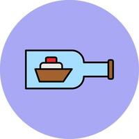 Ship In A Bottle Line Filled multicolour Circle Icon vector