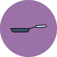 Frying Pan Line Filled multicolour Circle Icon vector