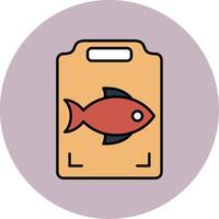 Fish Cooking Line Filled multicolour Circle Icon vector
