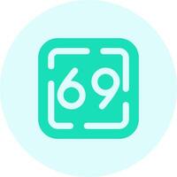 Sixty Nine Solid duo tune Icon vector