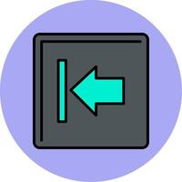 Left Arrow Line Filled multicolour Circle Icon vector