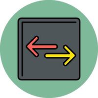 Opposite Arrow Line Filled multicolour Circle Icon vector