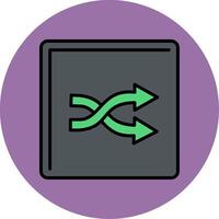 Shuffle Line Filled multicolour Circle Icon vector