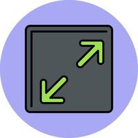 Resize Line Filled multicolour Circle Icon vector