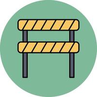 Road Block Line Filled multicolour Circle Icon vector
