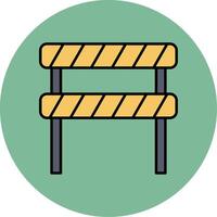 Road Block Line Filled multicolour Circle Icon vector